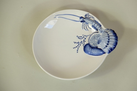 Blauw schelpdieren vis, gamba servies - Afbeelding 4