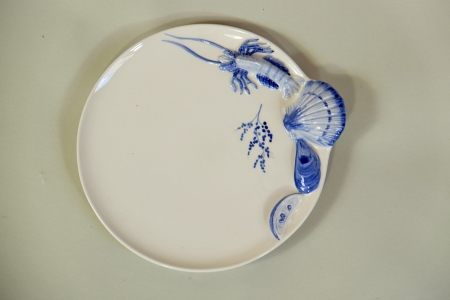 Blauw schelpdieren vis, gamba servies - Afbeelding 5